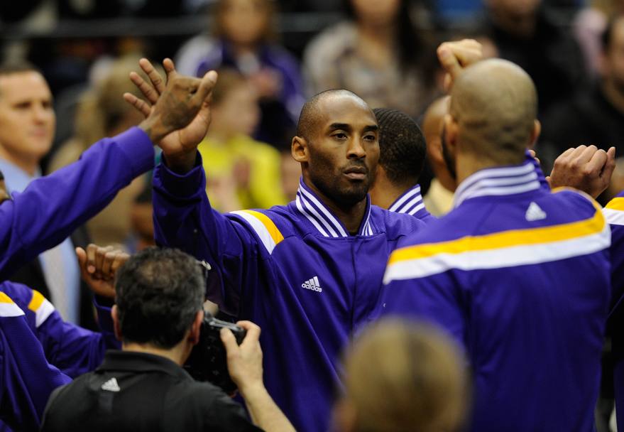 Minnesota-Lakers, per Kobe Bryant  la notte dell&#39;attacco a Michael Jordan e al 3 posto della classifica dei migliori realizzatori NBA di tutti i tempi. Afp